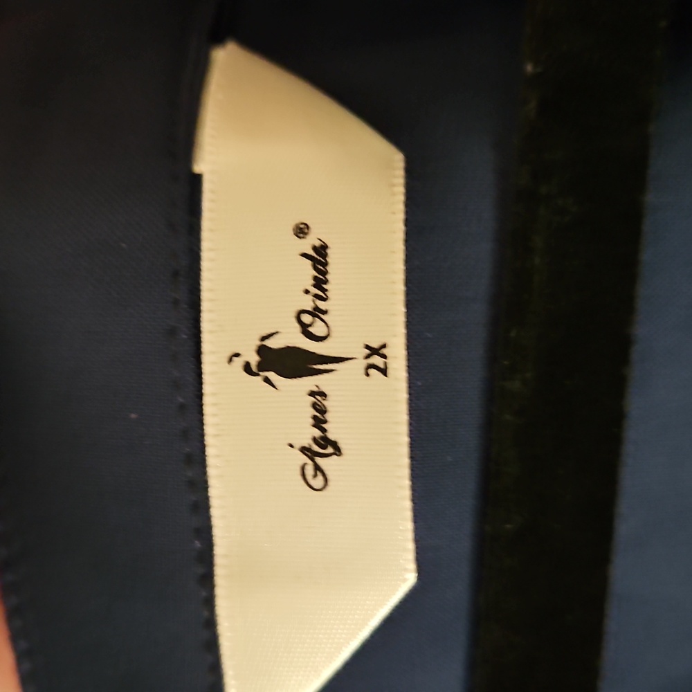 2X Agnes Orinda Navy Blue Women's Blouse - Picture 3 of 7